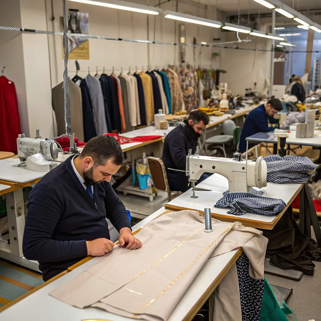 Tailoring workshop with skilled artisans